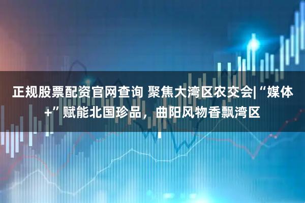 正规股票配资官网查询 聚焦大湾区农交会|“媒体+”赋能北国珍品，曲阳风物香飘湾区